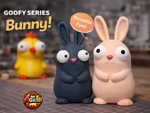 Goofy Easter Bunny with Movable Eyes
