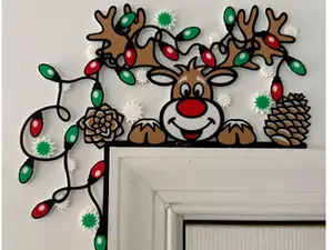 Christmas Door Corner / Door Topper. Reindeer