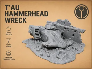 Tau Hammerhead Wreck – Destroyed Tabletop Terrain