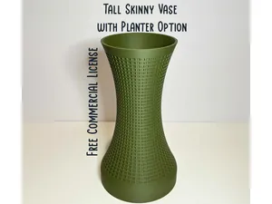 Tall Crosshatch Vase with Planter option