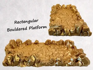 Rectangular Boulder Platform Base Stand