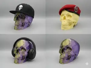 low poly skull