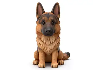 k9 German Shepherd Puppy Chibi Police Dog figurine