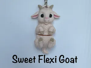 Sweet Flexi Goat Keychain