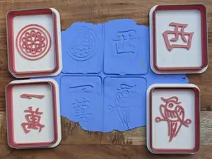 Mahjong Tile Game Cookie Cutter Playdoh Stamp