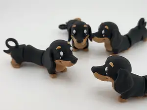 Articulated Dachshund Dog Keychain Flexi Fidget