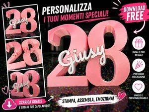Numero 3D Personalizzato con Nome Incastro no ams