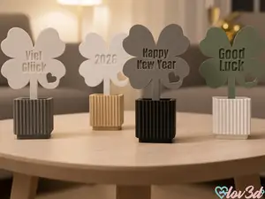 Good Luck & New Year Clover Pot Set (4 Designs)