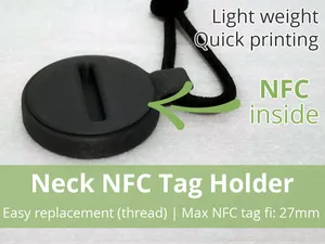 Neck NFC Tag Holder (reusable - thread lock)