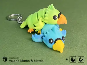 Cute Flexi Pets Parrot (Toy, Keychain & Magnet)