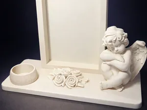 Memorial Angel Photo Frame with Candle Holder