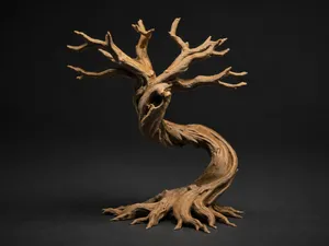 Twisted Dead Bonsai Tree - DND Miniature Terrain