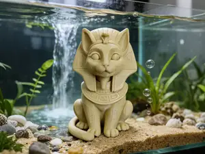 埃及猫 缸内造景 鱼缸 缸内造物 缸内景观 埃及狮身猫面像 鱼缸造景 鱼缸摆件 鱼缸装饰