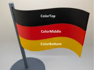 TriColor Horizontal Flag / Plate