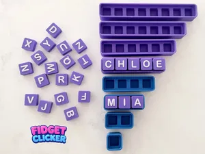1 - 8 Keyboard Fidget clicker & alphabet keycaps