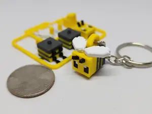 Minecraft-inspired Bee Mini Figure Kit / Keychain