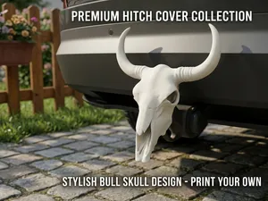 Realistic Bull Skull Trailer Hitch Cover / Tow Bar