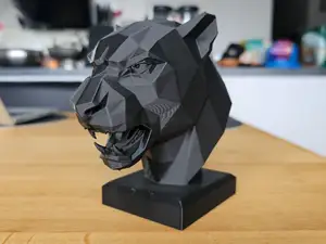 Geometric Panther Bust | Modern Low-Poly Art