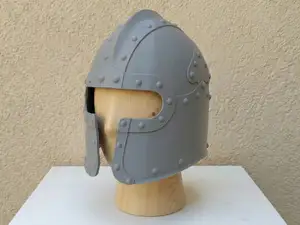 Medieval Fantasy Guard Helmet - Riveted Design