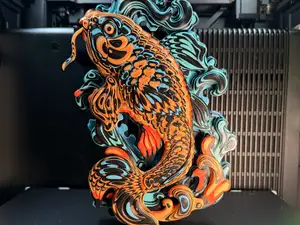 Psychedelic Koi –  Color-Stacked Wall Art
