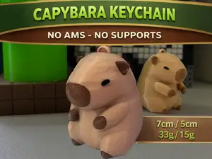Capybara Keychain-No AMS-No Supports-Easy Assembly