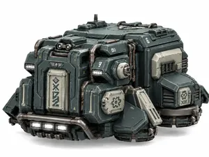 Grimdark Space Dwarf Cargo Hauler - Sci-Fi Vehicle