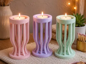 Ribbon Glow Tea Light Holder | Modern Slat Holder