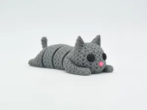 Knitted Articulated Cat