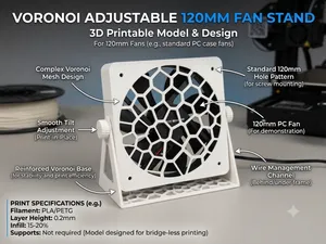 Voronoi adjustable fan stand (120mm fan)