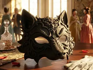 Baroque Wolf Mask - Dark Regal Predator