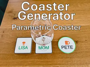 Parametric Drink Coaster – Name & Icon Edition