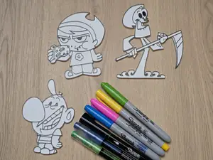 Grim Adventures Mandy Billy Coloring Craft Pack