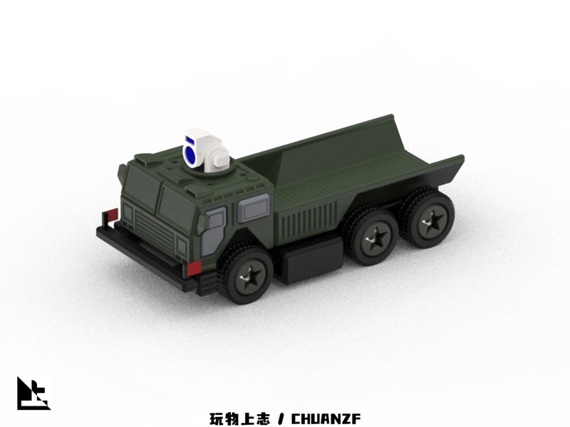 军用重卡车/橡皮筋动力/桌面瞄准撞击小车玩具