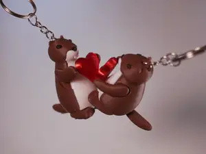 Cute magnetic heart Marmot keychains