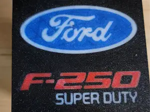 FORD F250 TRAILER HITCH PLUG - Flat Print on Face