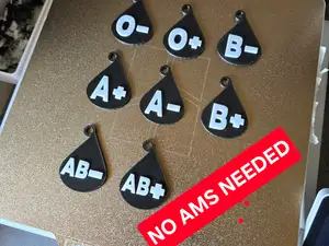 Blood Type Keychain - No AMS Needed