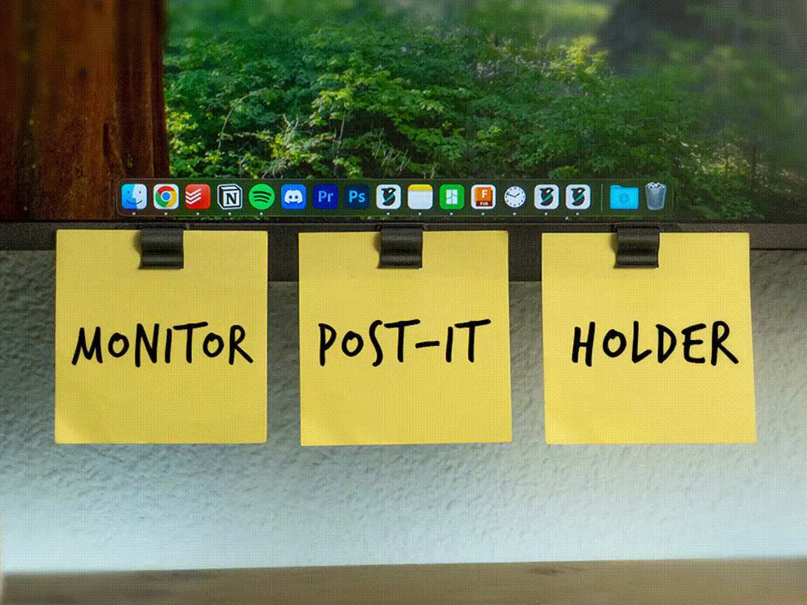 Under Monitor Sticky Notes Holder // No supports