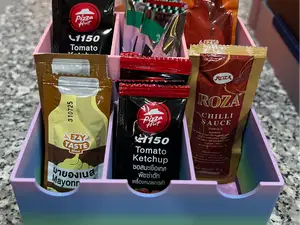 Sauce Packets Organizer Holder V2 six compartments