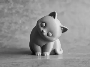 歪着脑袋的小猫 可爱装饰品摆件