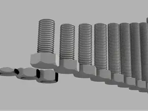 3D Printable Nuts & Bolts Set (M3 to M16)
