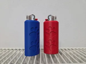 Dog paw bic ligher sleeve (recessed footprint)