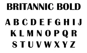 Britannic Bold Letters for Decoration