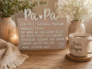 Papa Schild Vatertag auch in Englisch
