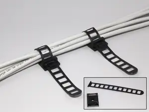 Bracket with cable mounting band -screwed or glued