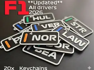 F1 Formula 1 driver tags keychain