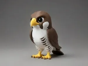 Cute Multicolor Peregrine Falcon (Chibi Style)
