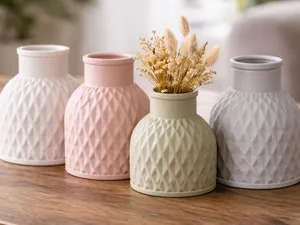 Textured Mini Vase – Modern Geometric Decor