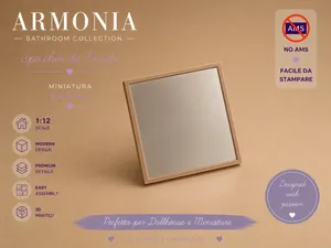 Specchio da Parete Moderno in Miniatura 1:12