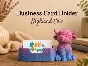 Highland Cow Business Card Holder