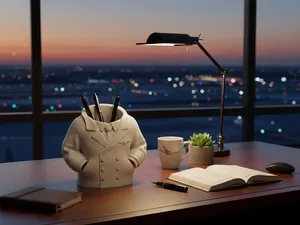 Captain on Desk Pen Holder – Airline Pilot Edition